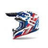 AIROH AVIATOR 3 RAINBOW CARBON MOTOCROSS HELMET BLUE RED