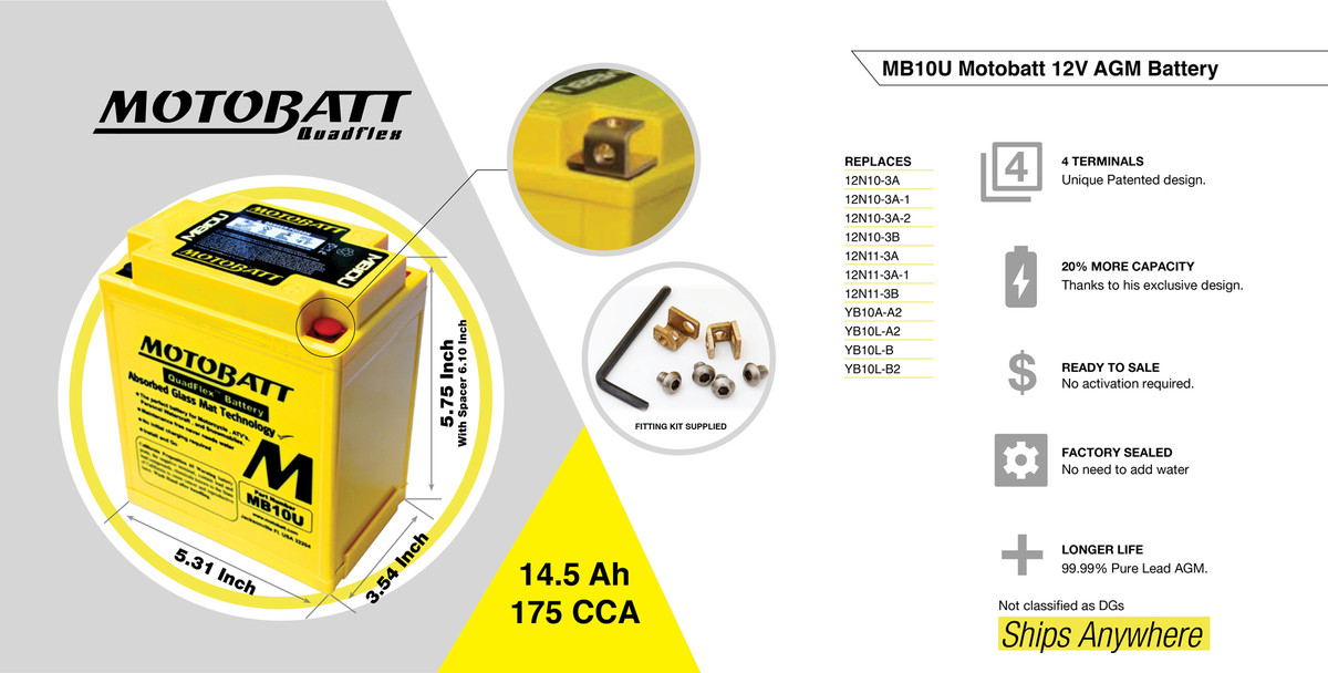MB10U MOTOBATT 12V AGM BATTERY2