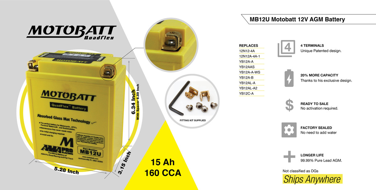 MB12U MOTOBATT 12V AGM BATTERY2