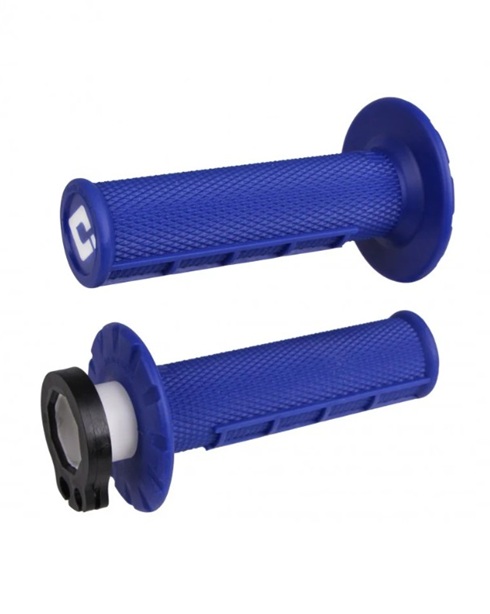 ODI HALF-WAFFLE MX V2 LOCK-ON GRIPS BLUE