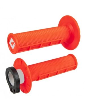 ODI HALF-WAFFLE MX V2 LOCK-ON GRIPS ORANGE
