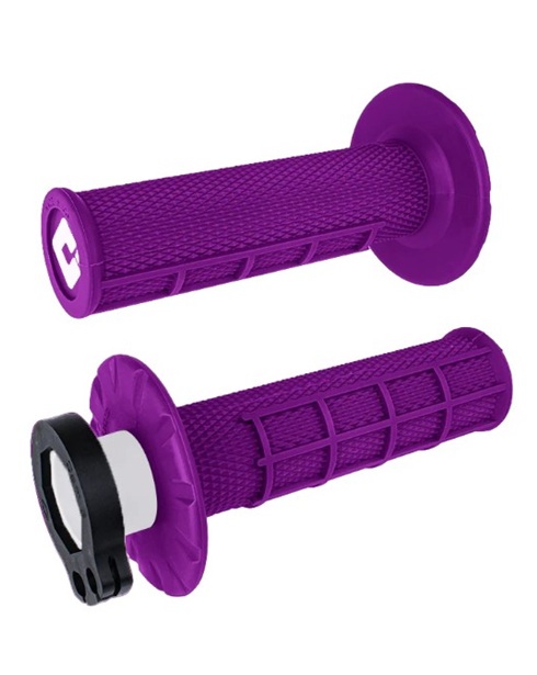ODI HALF-WAFFLE MX V2 LOCK-ON GRIPS PURPLE
